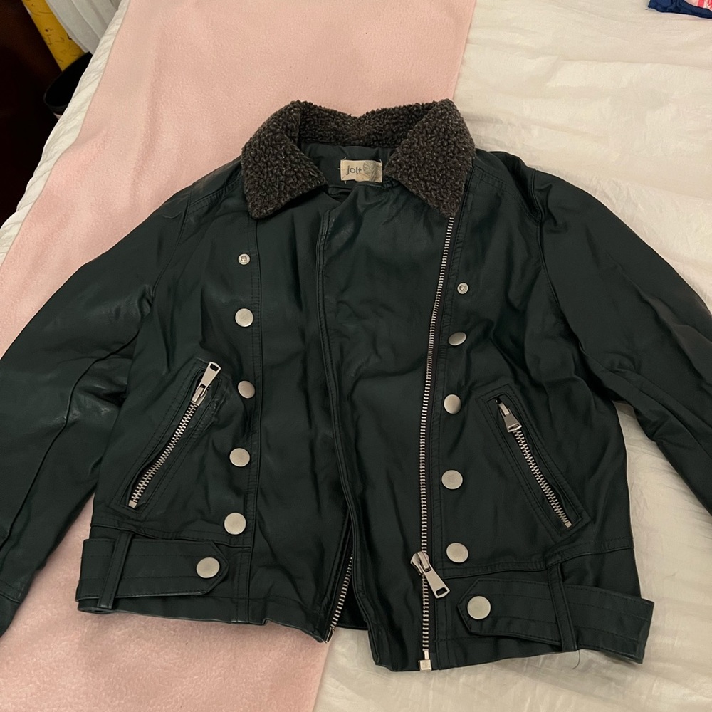 Jolt Green Pleather Jacket